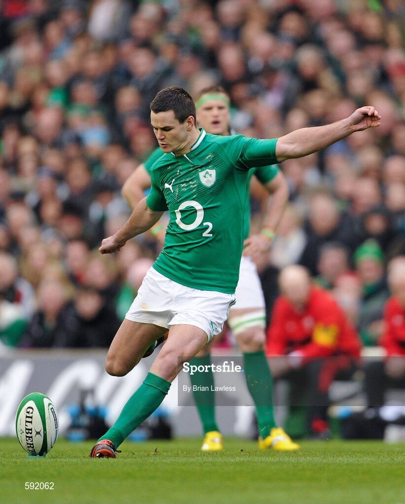 5 February 2012; Jonathan Sexton, Ireland, kicks a penalty. RBS Six Nations Rugby Championship, Ireland v Wales, Aviva Stadium, Lansdowne Road, Dublin. Picture credit: Brian Lawless / SPORTSFILE