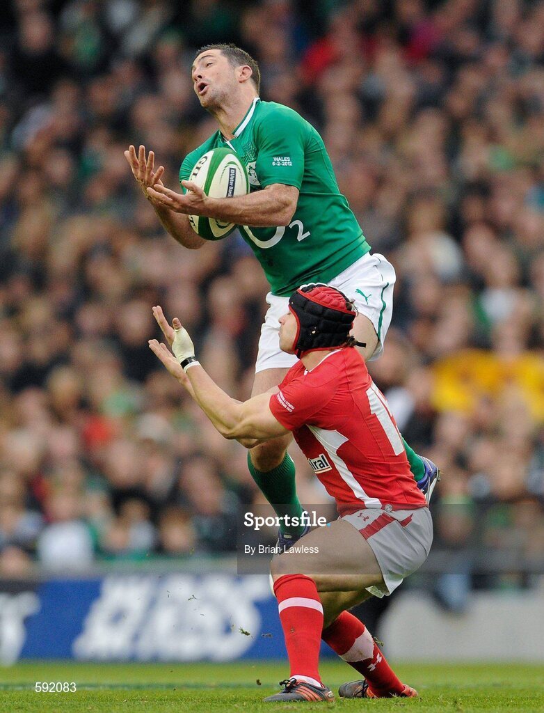 5 February 2012; Rob Kearney, Ireland, in action against Leigh Halfpenny, Wales. RBS Six Nations Rugby Championship, Ireland v Wales, Aviva Stadium, Lansdowne Road, Dublin. Picture credit: Brian Lawless / SPORTSFILE