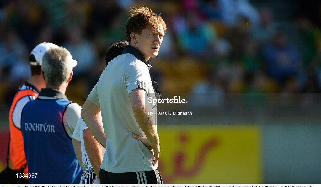 17 June 2017; Paul Cribbin of Kildare before the Leinster GAA Football Senior Championship Semi-Final match between Meath and Kildare at Bord na Móna O'Connor Park in Tullamore, Co Offaly. Photo by Piaras Ó Mídheach/Sportsfile