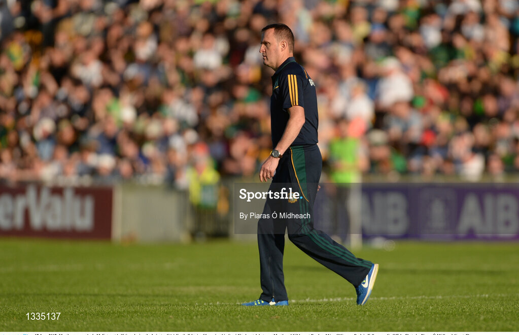 17 June 2017; Meath manager Andy McEntee at half-time during the Leinster GAA Football Senior Championship Semi-Final match between Meath and Kildare at Bord na Móna O'Connor Park in Tullamore, Co Offaly. Photo by Piaras Ó Mídheach/Sportsfile