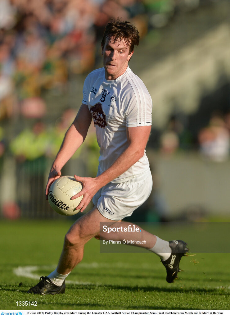 17 June 2017; Paddy Brophy of Kildare during the Leinster GAA Football Senior Championship Semi-Final match between Meath and Kildare at Bord na Móna O'Connor Park in Tullamore, Co Offaly. Photo by Piaras Ó Mídheach/Sportsfile