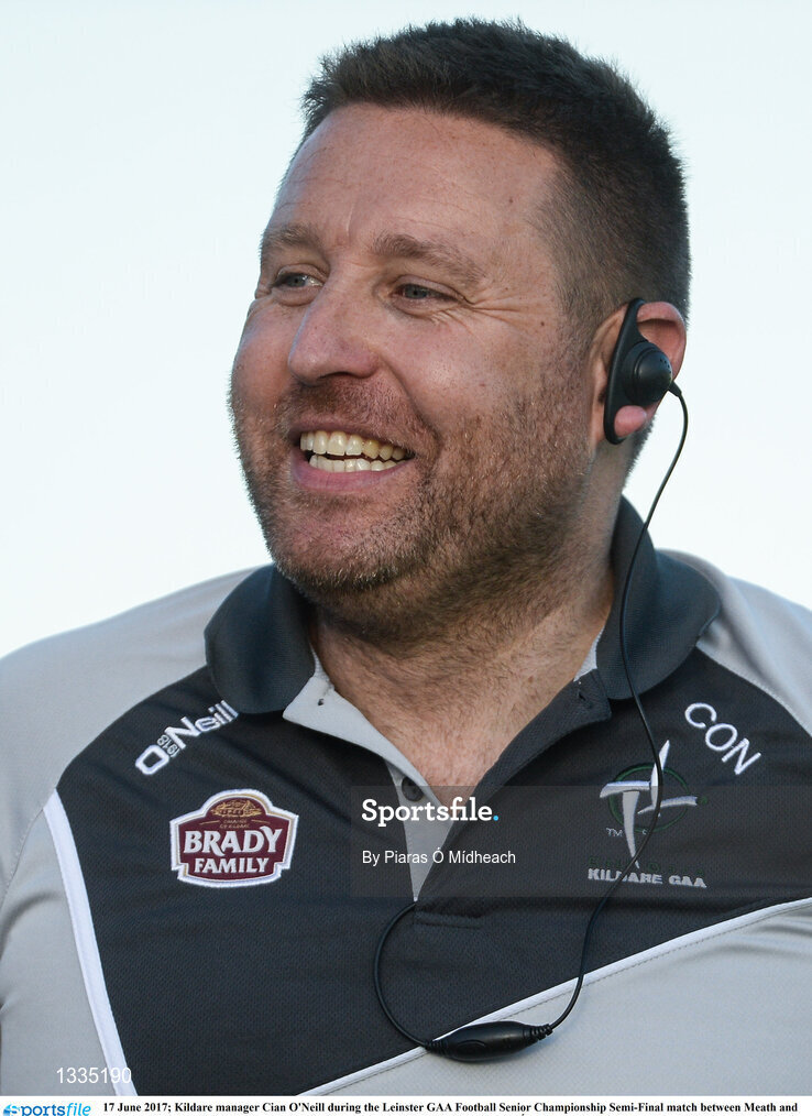 17 June 2017; Kildare manager Cian O'Neill during the Leinster GAA Football Senior Championship Semi-Final match between Meath and Kildare at Bord na Móna O'Connor Park in Tullamore, Co Offaly. Photo by Piaras Ó Mídheach/Sportsfile