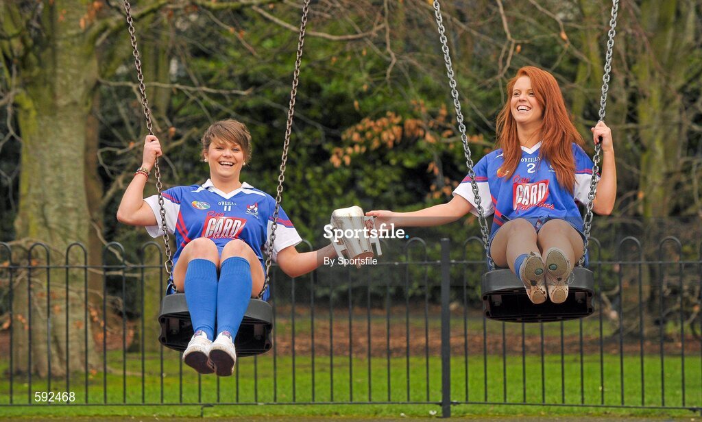 6 February 2012; In attendance at the launch of the Ashbourne, Purcell and Fr. Meachair Cup Competitions are Katie Power, left, Piltown, Kilkenny and Waterford Institute of Technology, and Collette Dormer, Paulstown, Kilkenny and Waterford Institute of Technology. The weekend will be hosted by Waterford Institute of Technology on the 18th and 19th of February. Dublin City University, Glasnevin, Dublin. Photo by Sportsfile