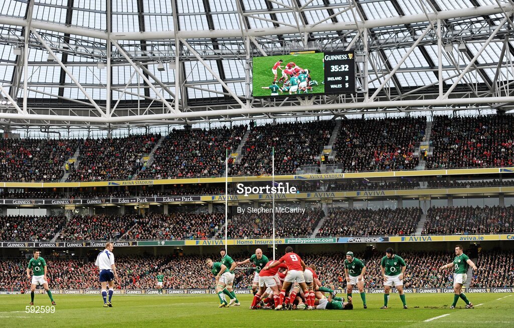 5 February 2012; A general view of the Aviva Stadium during the game. RBS Six Nations Rugby Championship, Ireland v Wales, Aviva Stadium, Lansdowne Road, Dublin. Picture credit: Stephen McCarthy / SPORTSFILE