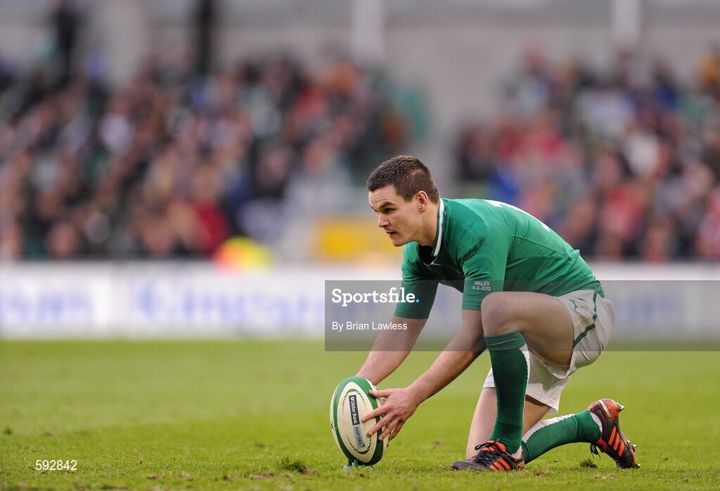 5 February 2012; Jonathan Sexton, Ireland, prepares to take a penalty. RBS Six Nations Rugby Championship, Ireland v Wales, Aviva Stadium, Lansdowne Road, Dublin. Picture credit: Brian Lawless / SPORTSFILE