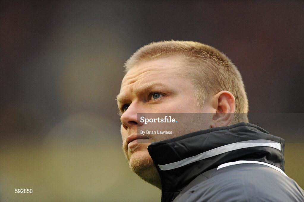 5 February 2012; Tom Court, Ireland, keeps an eye on the action during the first half. RBS Six Nations Rugby Championship, Ireland v Wales, Aviva Stadium, Lansdowne Road, Dublin. Picture credit: Brian Lawless / SPORTSFILE