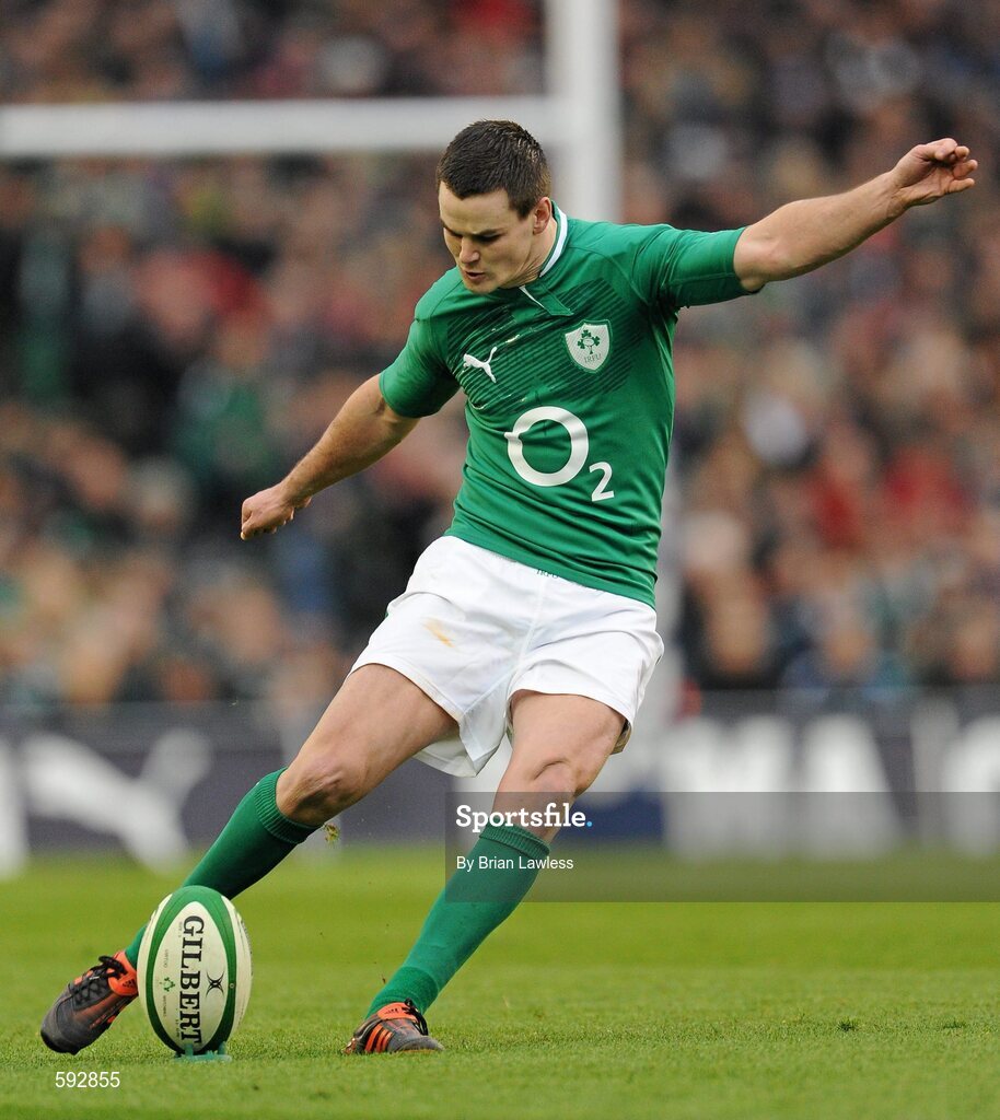 5 February 2012; Jonathan Sexton, Ireland, kicks a penalty. RBS Six Nations Rugby Championship, Ireland v Wales, Aviva Stadium, Lansdowne Road, Dublin. Picture credit: Brian Lawless / SPORTSFILE