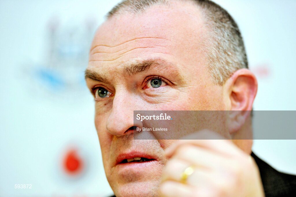 10 February 2012; Dublin manager Pat Gilroy during a press conference ahead of their Allianz Football League, Division 1, Round 2, match against Mayo on Saturday. Dublin Football Squad Press Conference, St Clare's, DCU, Ballymun, Dublin. Picture credit: Brian Lawless / SPORTSFILE