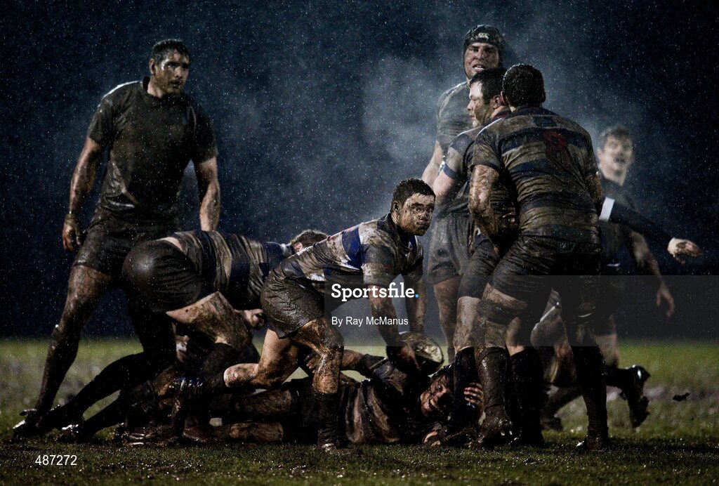 5 February 2011; The Blackrock College second-half scrum-half Conor Crowley releases the ball after a ruck. Ulster Bank All-Ireland League Division 1A, Old Belvedere v Blackrock College RFC, Anglesea Road, Ballsbridge, Dublin. Picture credit: Ray McManus / SPORTSFILE