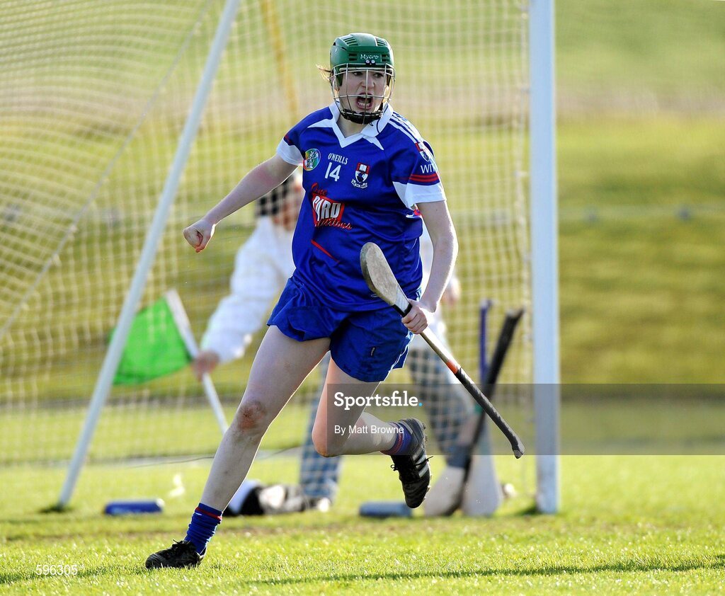 18 February 2012; Denise Gaule, Waterford Institute of Technology, celebrates after she scored the third goal against  University College Dublin. 2012 Ashbourne Cup Semi-Final B, Waterford Institute of Technology v University College Dublin, Waterford IT, Waterford. Picture credit: Matt Browne / SPORTSFILE