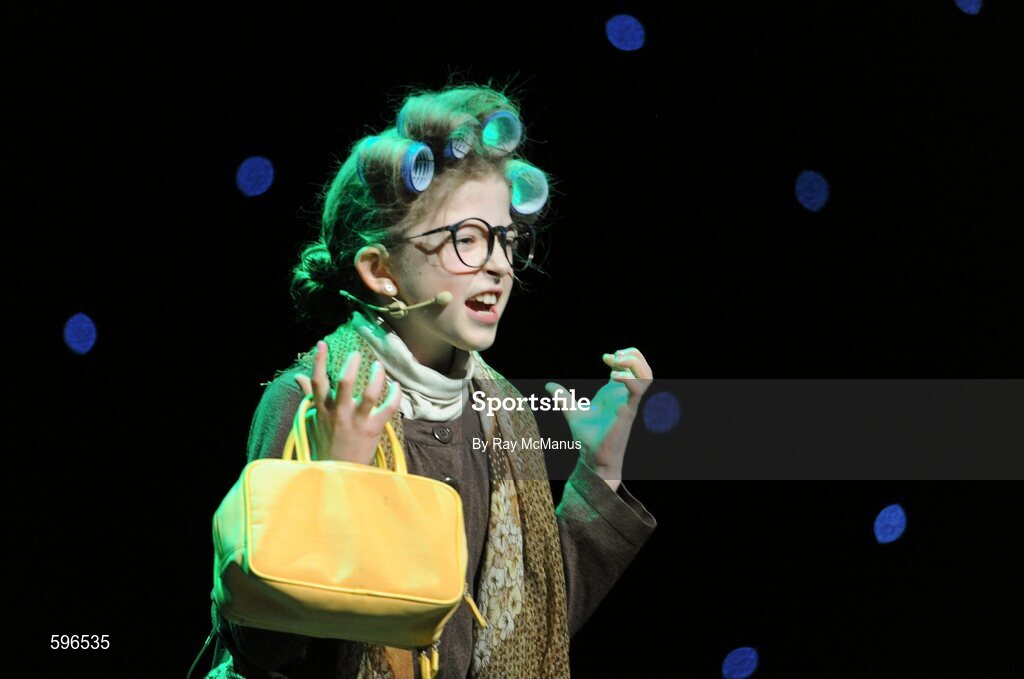18 February 2012; Roisín Ní Bhrádaig, St Patrick's GAA Club, Palmerstown, Dublin, performing in the 'Recitation / Storytelling' competition in the All-Ireland Scór na nÓg Final 2012. Roisín ultimately won the National title. Royal Theatre & Events Centre, Castlebar, Co. Mayo. Picture credit: Ray McManus / SPORTSFILE