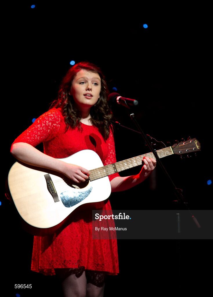 18 February 2012; Samantha McHale, St James GAA Club, Ardagh, Co. Longford, performing in the 'Solo Singing' competition in the All-Ireland Scór na nÓg Final 2012. Royal Theatre & Events Centre, Castlebar, Co. Mayo. Picture credit: Ray McManus / SPORTSFILE