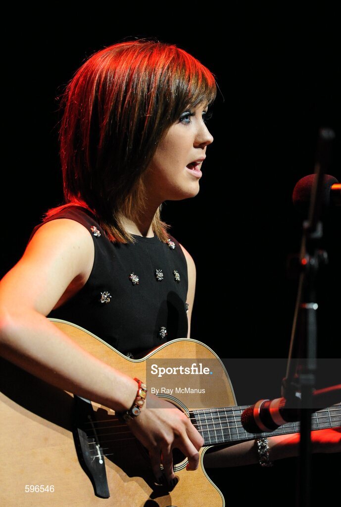 18 February 2012; Hannagh Ferguson, Watty Grahams Clen GAA Club, Co. Derry, performing in the 'Solo Singing' competition in the All-Ireland Scór na nÓg Final 2012. Royal Theatre & Events Centre, Castlebar, Co. Mayo. Picture credit: Ray McManus / SPORTSFILE