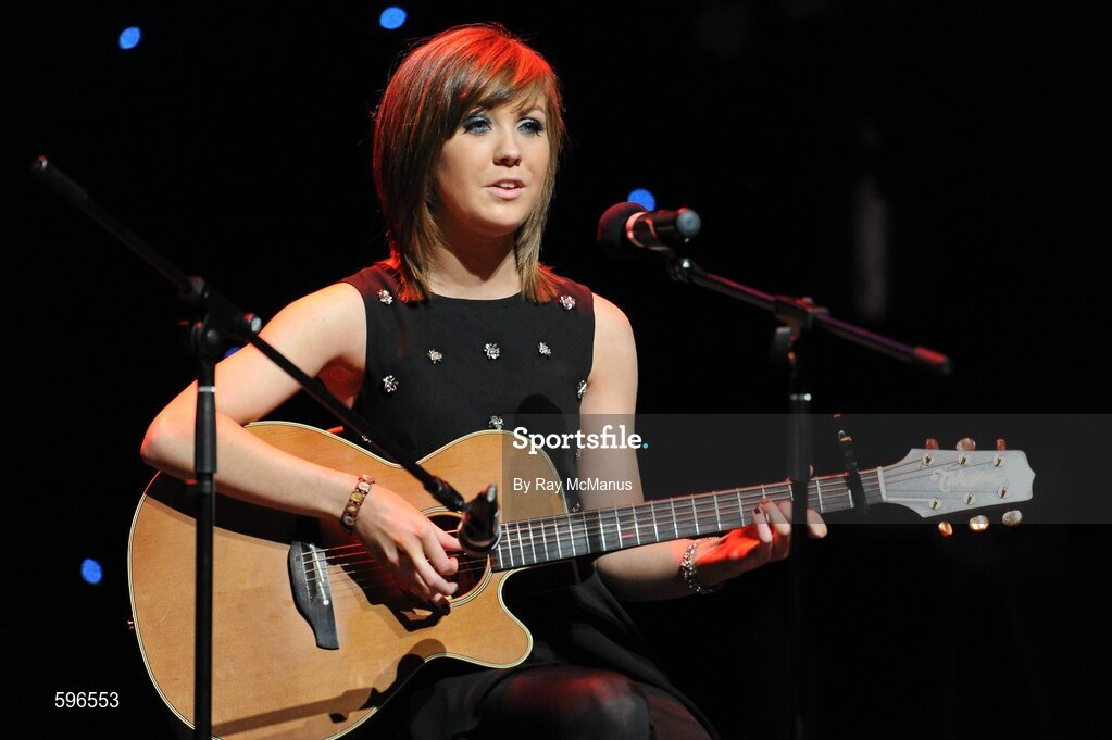 18 February 2012; Hannagh Ferguson, Watty Grahams Clen GAA Club, Co. Derry, performing in the 'Solo Singing' competition in the All-Ireland Scór na nÓg Final 2012. Royal Theatre & Events Centre, Castlebar, Co. Mayo. Picture credit: Ray McManus / SPORTSFILE