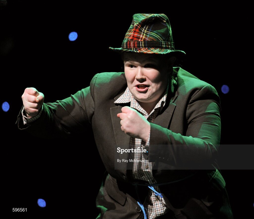 18 February 2012; Tracey Cronin, Iveleary GAA Club, Co. Cork, performing in the 'Recitation / Storytelling' competition in the All-Ireland Scór na nÓg Final 2012. Royal Theatre & Events Centre, Castlebar, Co. Mayo. Picture credit: Ray McManus / SPORTSFILE