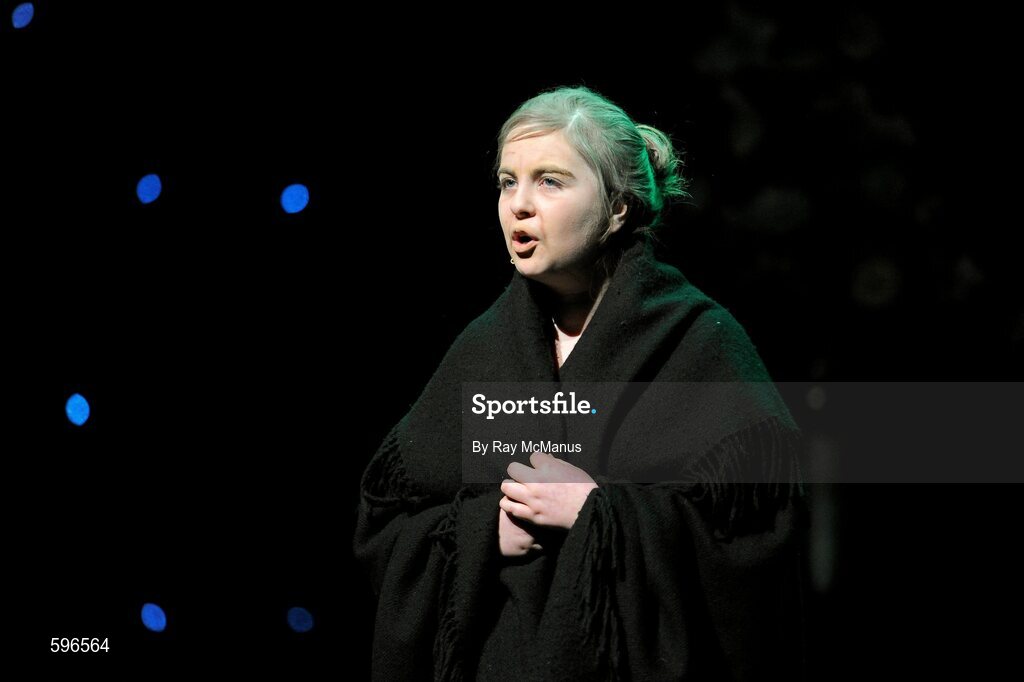 18 February 2012; Róise Nic Gairbheith, Gaoth Dobhair GAA Club, Co. Donegal, performing in the 'Recitation / Storytelling' competition in the All-Ireland Scór na nÓg Final 2012. Royal Theatre & Events Centre, Castlebar, Co. Mayo. Picture credit: Ray McManus / SPORTSFILE