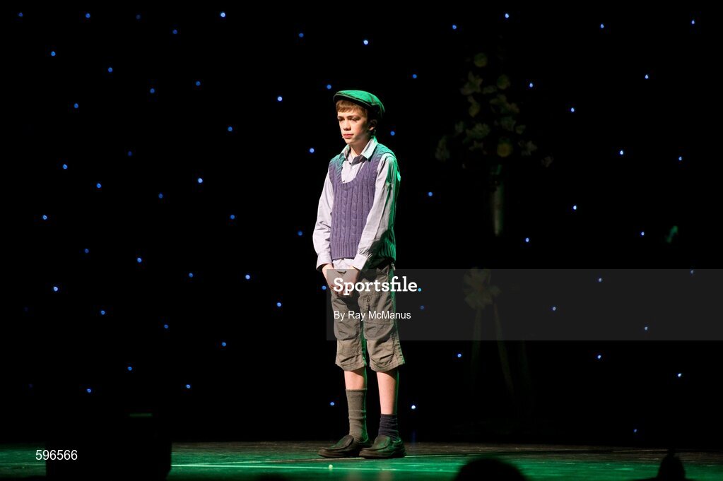 18 February 2012; Pauric Halpin, St Barry's GAA Club, Co. Roscommon, performing in the 'Recitation / Storytelling' competition in the All-Ireland Scór na nÓg Final 2012. Royal Theatre & Events Centre, Castlebar, Co. Mayo. Picture credit: Ray McManus / SPORTSFILE