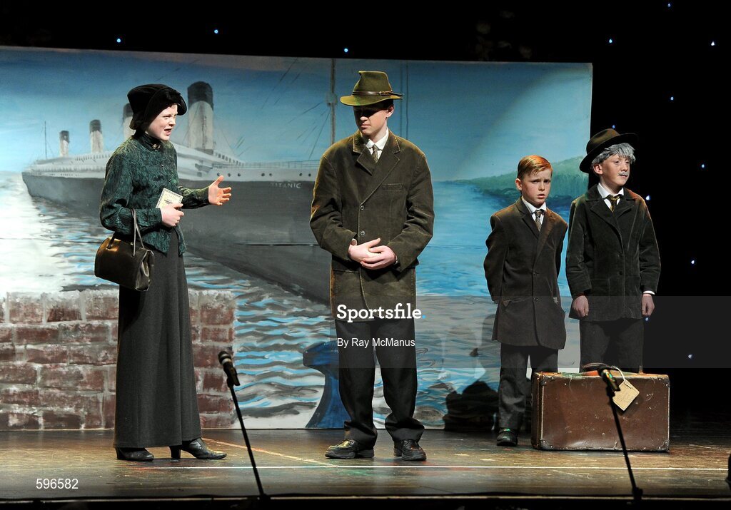 18 February 2012; Members of the Carbery Rangers GAA Club, Co. Cork, performing in the 'Novelty Act' competition in the All-Ireland Scór na nÓg Final 2012. Royal Theatre & Events Centre, Castlebar, Co. Mayo. Picture credit: Ray McManus / SPORTSFILE