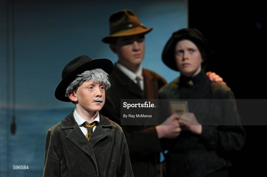 18 February 2012; Patrick Hurley, and members of the Carbery Rangers GAA Club, Co. Cork, performing in the 'Novelty Act' competition in the All-Ireland Scór na nÓg Final 2012. Royal Theatre & Events Centre, Castlebar, Co. Mayo. Picture credit: Ray McManus / SPORTSFILE