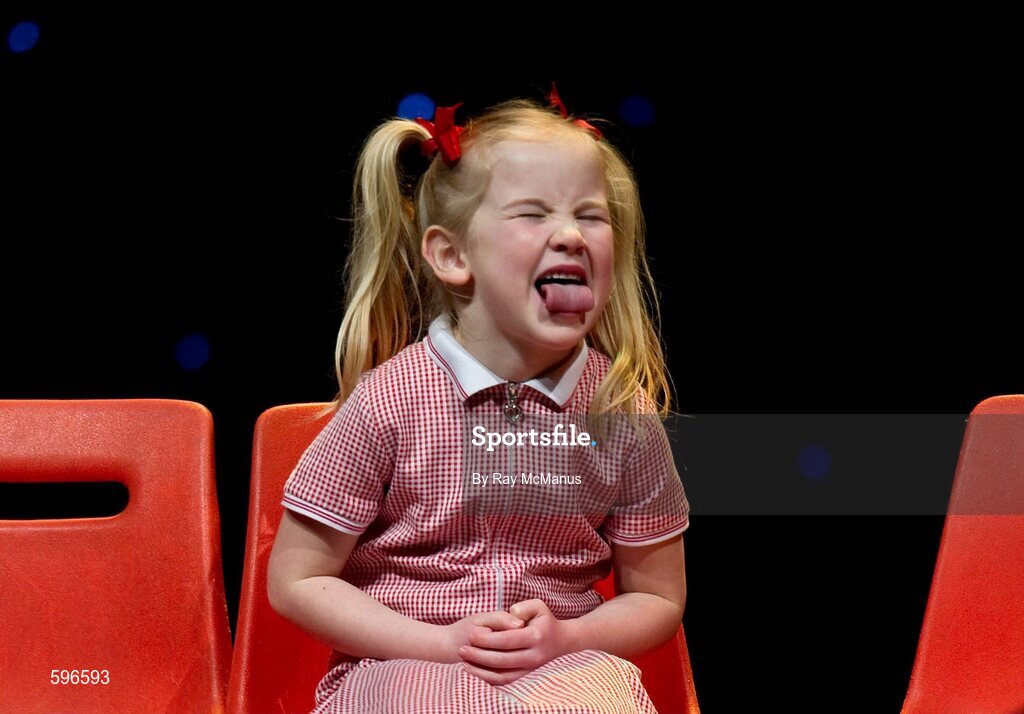 18 February 2012; Christina Rice, a member of Caisleán Ruairí GAA Club, Rostrevor, Co. Down, performing in the 'Novelty Act' competition in the All-Ireland Scór na nÓg Final 2012. Royal Theatre & Events Centre, Castlebar, Co. Mayo. Picture credit: Ray McManus / SPORTSFILE