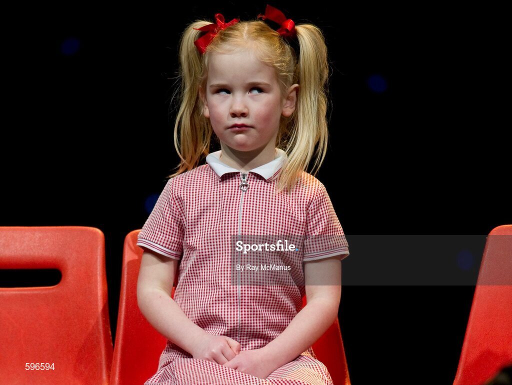 18 February 2012; Christina Rice, a member of Caisleán Ruairí GAA Club, Rostrevor, Co. Down, performing in the 'Novelty Act' competition in the All-Ireland Scór na nÓg Final 2012. Royal Theatre & Events Centre, Castlebar, Co. Mayo. Picture credit: Ray McManus / SPORTSFILE