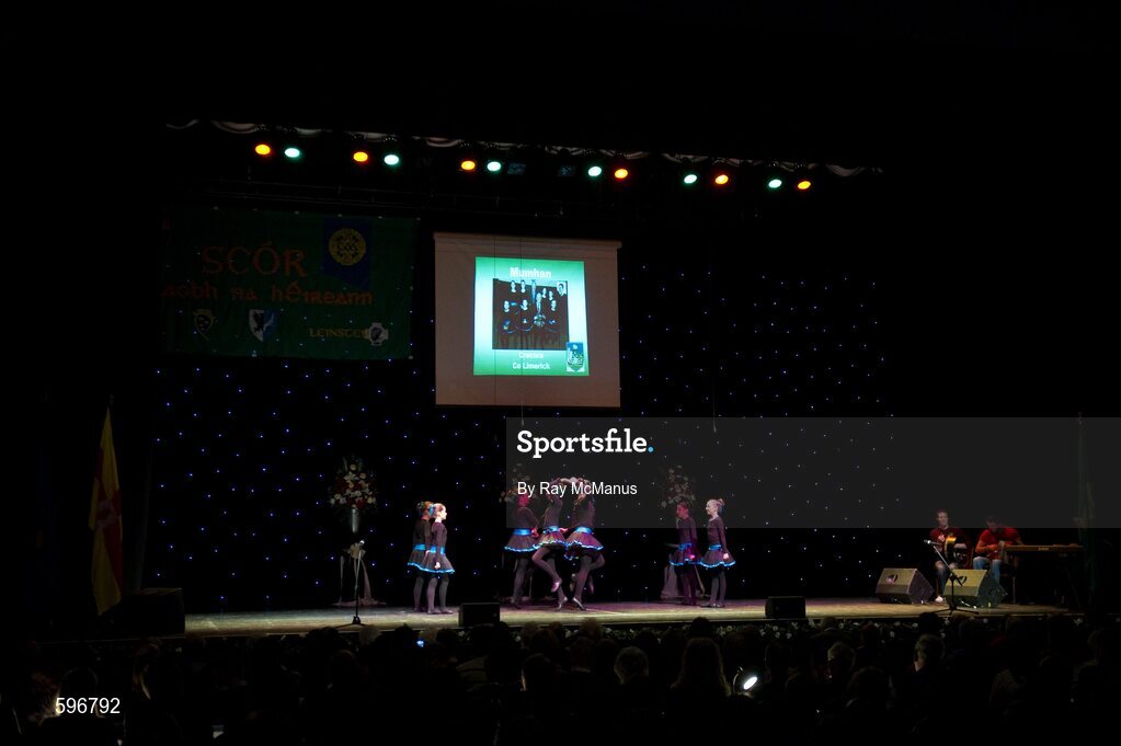 18 February 2012; The Crecora GAA Club, Co. Limerick, who won the event, performing in the 'Figure Dancing' competition during the All-Ireland Scór na nÓg Final 2012. Royal Theatre & Events Centre, Castlebar, Co. Mayo. Picture credit: Ray McManus / SPORTSFILE