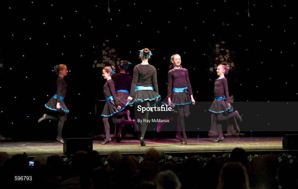18 February 2012; The Crecora GAA Club, Co. Limerick, who won the event, performing in the 'Figure Dancing' competition during the All-Ireland Scór na nÓg Final 2012. Royal Theatre & Events Centre, Castlebar, Co. Mayo. Picture credit: Ray McManus / SPORTSFILE