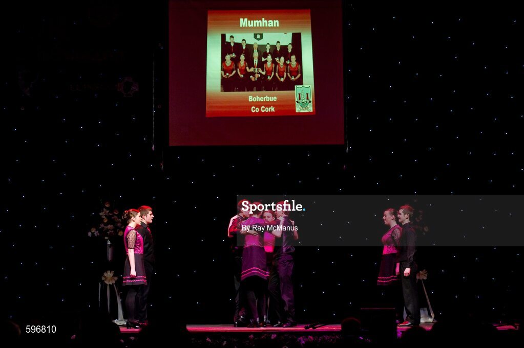 18 February 2012; Boherbue GAA Club, Co. Cork, who won the contest, performing in the 'Set Dancing' competition in the All-Ireland Scór na nÓg Final 2012. Royal Theatre & Events Centre, Castlebar, Co. Mayo. Picture credit: Ray McManus / SPORTSFILE
