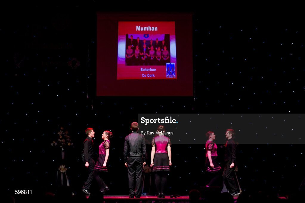 18 February 2012; Boherbue GAA Club, Co. Cork, who won the contest, performing in the 'Set Dancing' competition in the All-Ireland Scór na nÓg Final 2012. Royal Theatre & Events Centre, Castlebar, Co. Mayo. Picture credit: Ray McManus / SPORTSFILE