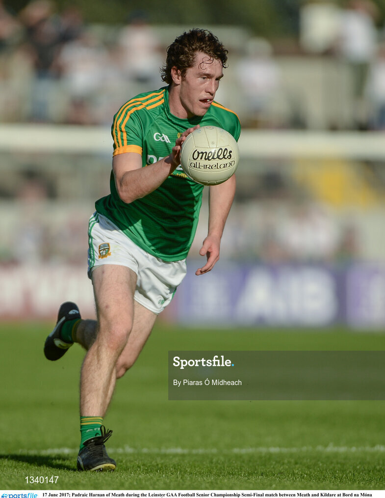 17 June 2017; Padraic Harnan of Meath during the Leinster GAA Football Senior Championship Semi-Final match between Meath and Kildare at Bord na Móna O'Connor Park in Tullamore, Co Offaly. Photo by Piaras Ó Mídheach/Sportsfile