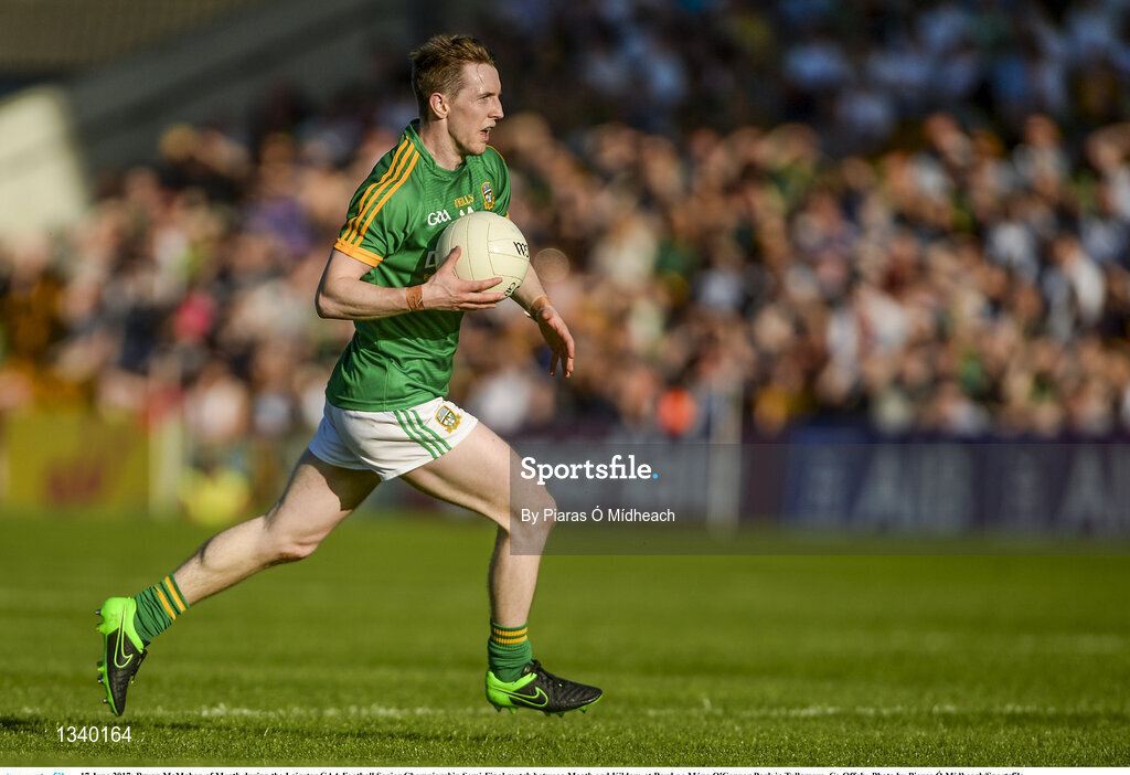 17 June 2017; Bryan McMahon of Meath during the Leinster GAA Football Senior Championship Semi-Final match between Meath and Kildare at Bord na Móna O'Connor Park in Tullamore, Co Offaly. Photo by Piaras Ó Mídheach/Sportsfile
