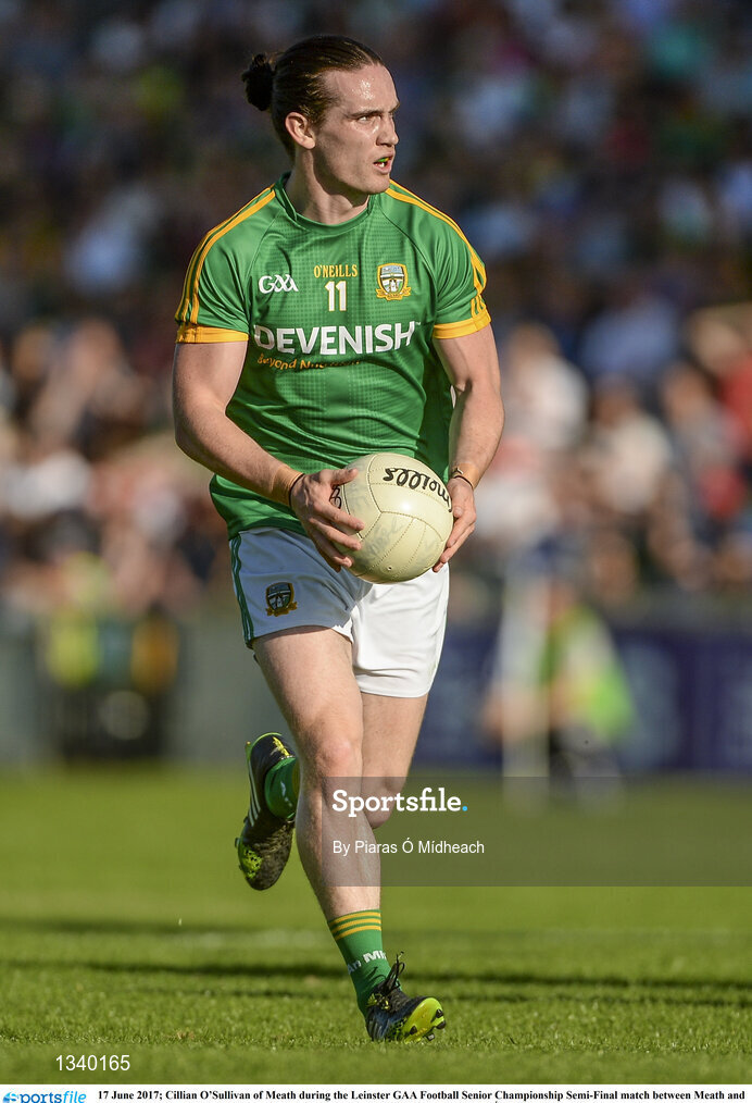 17 June 2017; Cillian O’Sullivan of Meath during the Leinster GAA Football Senior Championship Semi-Final match between Meath and Kildare at Bord na Móna O'Connor Park in Tullamore, Co Offaly. Photo by Piaras Ó Mídheach/Sportsfile