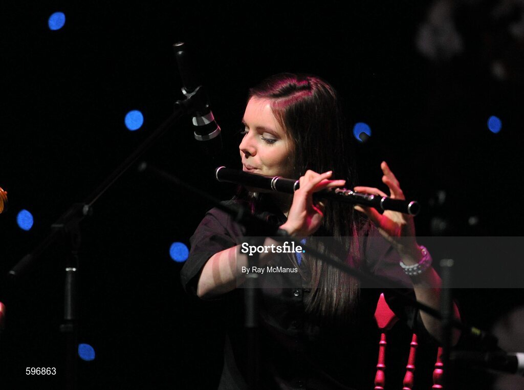 18 February 2012; Myra Ní Chonaill a member of the Ballydonoghue GAA Club, Co. Kerry, performing in the 'Instrumental Music' competition during the All-Ireland Scór na nÓg Final 2012. Royal Theatre & Events Centre, Castlebar, Co. Mayo. Picture credit: Ray McManus / SPORTSFILE