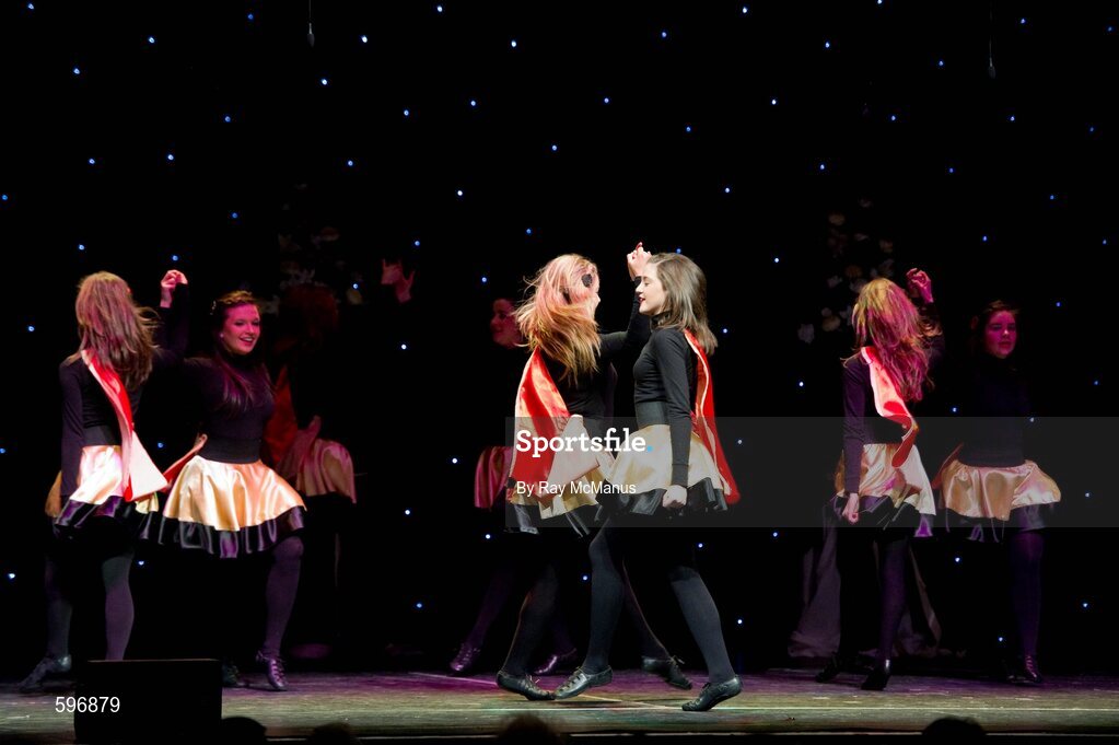 18 February 2012; The Castlebar Mitchels GAA Club, Co. Mayo, performing in the 'Figure Dancing' competition during the All-Ireland Scór na nÓg Final 2012. Royal Theatre & Events Centre, Castlebar, Co. Mayo. Picture credit: Ray McManus / SPORTSFILE