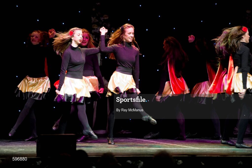 18 February 2012; The Castlebar Mitchels GAA Club, Co. Mayo, performing in the 'Figure Dancing' competition during the All-Ireland Scór na nÓg Final 2012. Royal Theatre & Events Centre, Castlebar, Co. Mayo. Picture credit: Ray McManus / SPORTSFILE