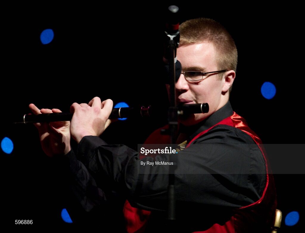 18 February 2012; Fintan Murphy of the Castlebar Mitchels GAA Club, Co. Mayo, performing in the 'Instrumental Music' competition during the All-Ireland Scór na nÓg Final 2012. Royal Theatre & Events Centre, Castlebar, Co. Mayo. Picture credit: Ray McManus / SPORTSFILE