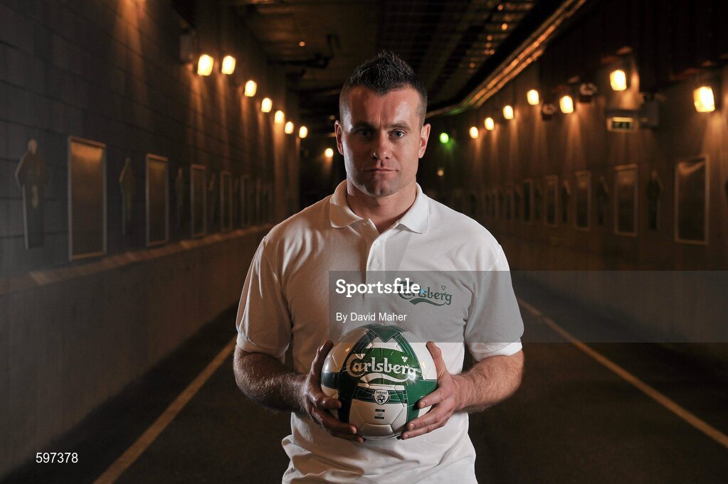 22 February 2012; Carlsberg, official beer to the Irish football team and UEFA Euro 2012TM, have announced that Republic of Ireland goalkeeper Shay Given will be their new UEFA Euro 2012TM Ambassador. Check out the Carlsberg Ireland Football Facebook page www.facebook.com/carlsbergfootball  for a chance to win prizes including VIP trips to UEFA Euro 2012TM; a trip to watch Shay and his club in action; UEFA Euro 2012TM goodies and tickets; special access to the UEFA EURO trophy and exclusive ‘behind the scenes’ content from the YBIG trip to Poland and the Republic of Ireland camp. Aviva Stadium, Lansdowne Road, Dublin. Picture credit: David Maher / SPORTSFILE