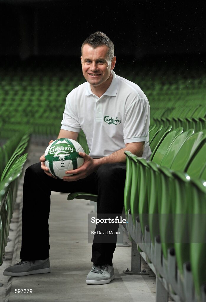 22 February 2012; Carlsberg, official beer to the Irish football team and UEFA Euro 2012TM, have announced that Republic of Ireland goalkeeper Shay Given will be their new UEFA Euro 2012TM Ambassador. Check out the Carlsberg Ireland Football Facebook page www.facebook.com/carlsbergfootball  for a chance to win prizes including VIP trips to UEFA Euro 2012TM; a trip to watch Shay and his club in action; UEFA Euro 2012TM goodies and tickets; special access to the UEFA EURO trophy and exclusive ‘behind the scenes’ content from the YBIG trip to Poland and the Republic of Ireland camp. Aviva Stadium, Lansdowne Road, Dublin. Picture credit: David Maher / SPORTSFILE