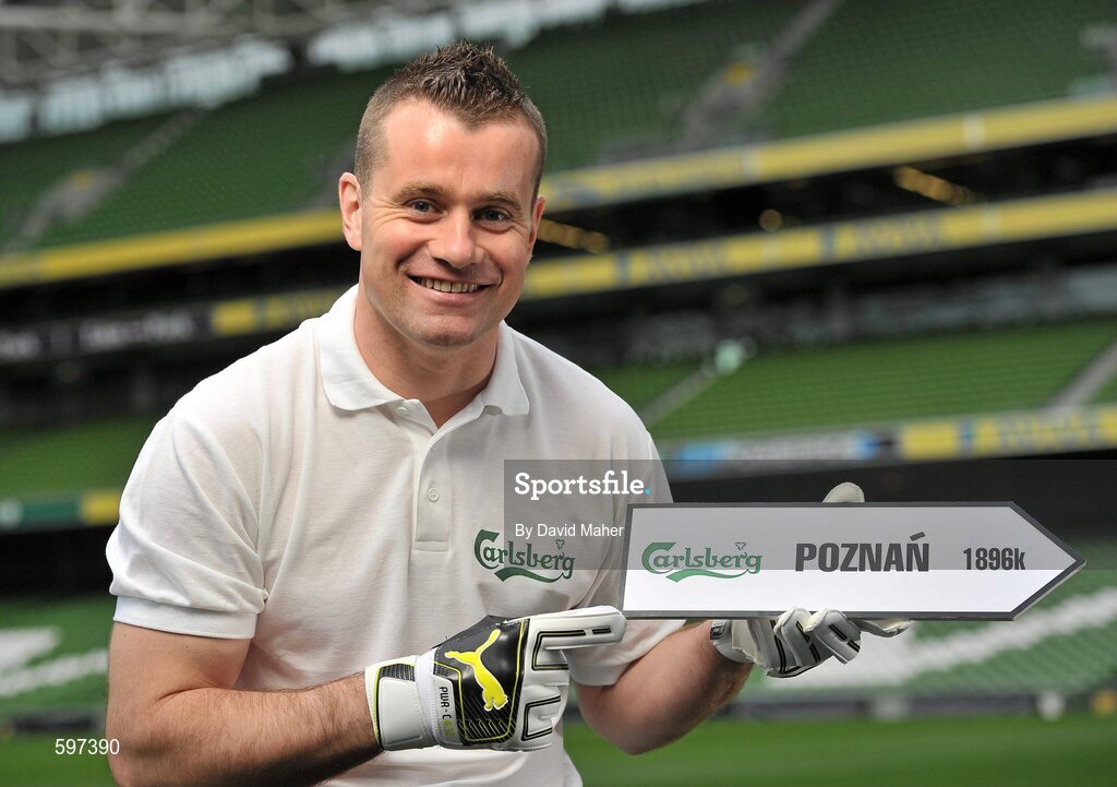 22 February 2012; Carlsberg, official beer to the Irish football team and UEFA Euro 2012TM, have announced that Republic of Ireland goalkeeper Shay Given will be their new UEFA Euro 2012TM Ambassador. Check out the Carlsberg Ireland Football Facebook page www.facebook.com/carlsbergfootball  for a chance to win prizes including VIP trips to UEFA Euro 2012TM; a trip to watch Shay and his club in action; UEFA Euro 2012TM goodies and tickets; special access to the UEFA EURO trophy and exclusive ‘behind the scenes’ content from the YBIG trip to Poland and the Republic of Ireland camp. Aviva Stadium, Lansdowne Road, Dublin. Picture credit: David Maher / SPORTSFILE