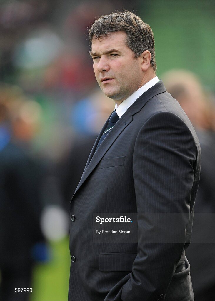 25 February 2012; Ireland stand-in forwards coach Anthony Foley before the game. RBS Six Nations Rugby Championship, Ireland v Italy, Aviva Stadium, Lansdowne Road, Dublin. Picture credit: Brendan Moran / SPORTSFILE
