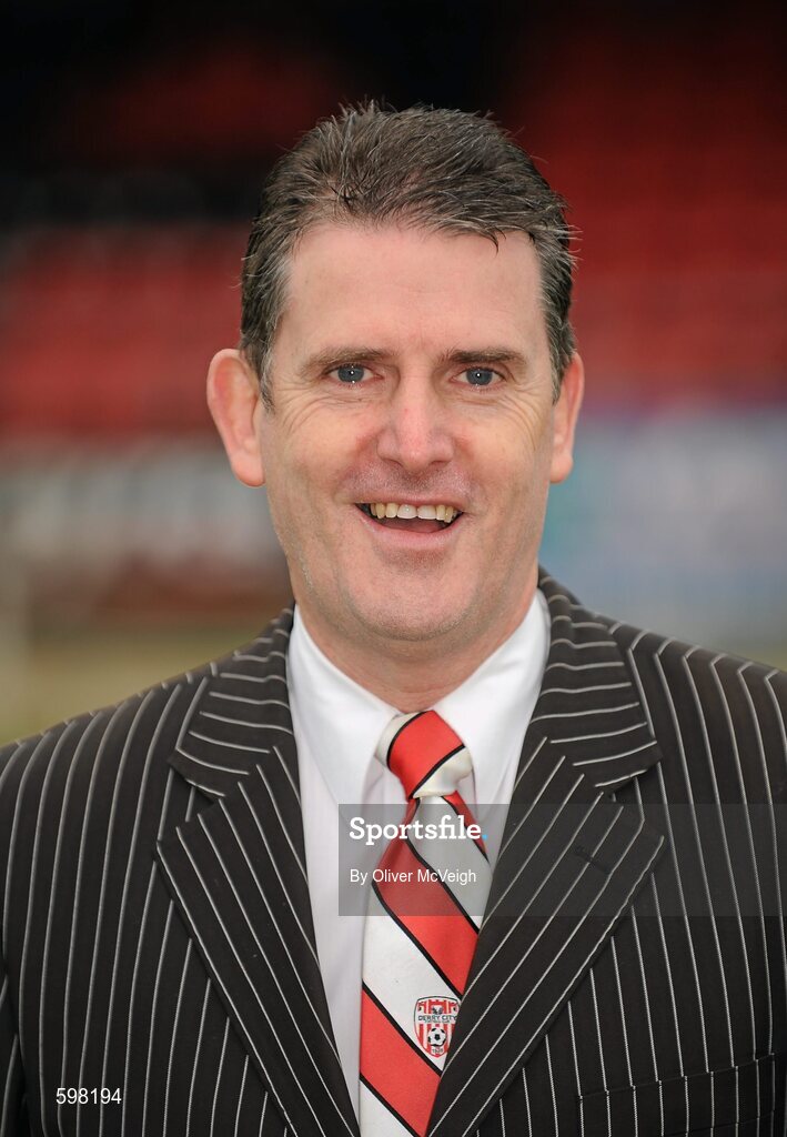 25 February 2012; Martin Mullan, Derry City Director. Derry City Squad Photo and Portraits 2012, Brandywell Stadium, Derry. Picture credit: Oliver McVeigh / SPORTSFILE