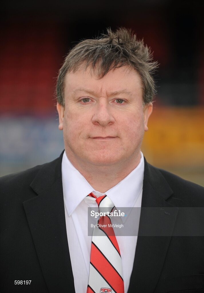 25 February 2012; Philip O'Doherty, Chairman of the Board of Directors Derry City. Derry City Squad Photo and Portraits 2012, Brandywell Stadium, Derry. Picture credit: Oliver McVeigh / SPORTSFILE