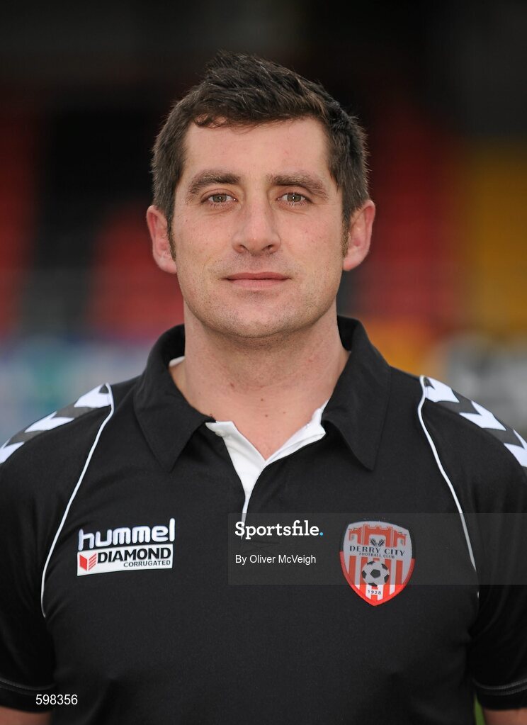 25 February 2012; Declan Devine, Derry City manager. Derry City Squad Photo and Portraits 2012, Brandywell Stadium, Derry. Picture credit: Oliver McVeigh / SPORTSFILE