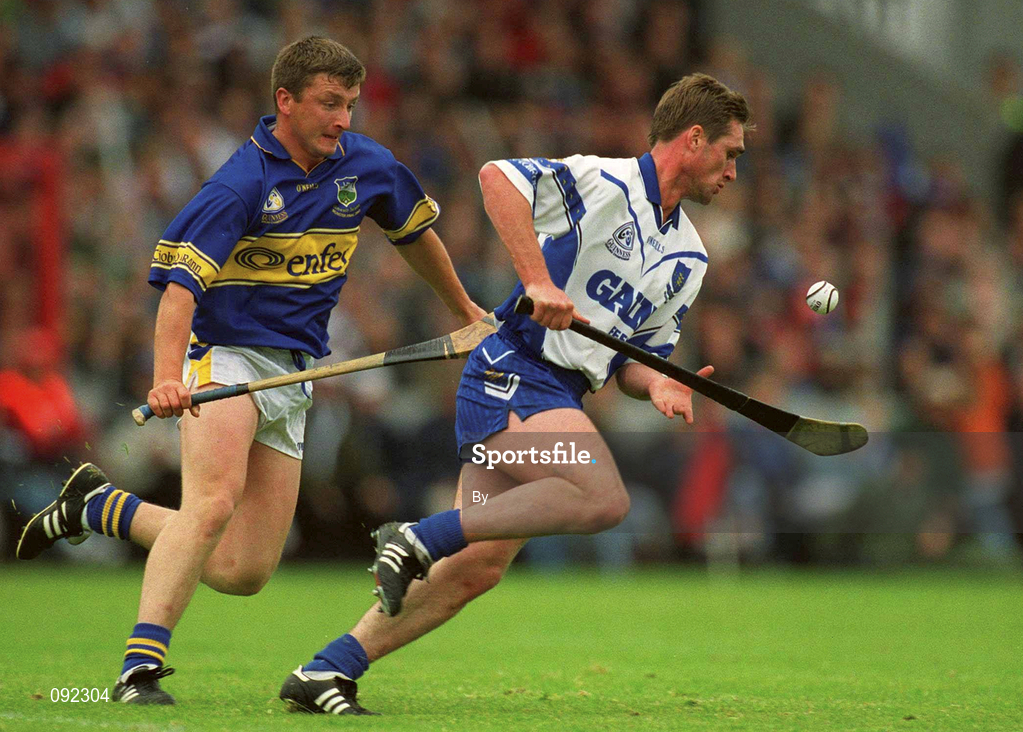 30 June 2002; Tony Browne, Waterford, in action against Noel Morris, Tipperary. Waterford v Tipperary, Guinness Munster Hurling Final, Pairc Ui Chaoimh, Cork. Picture credit; Brendan Moran / SPORTSFILE