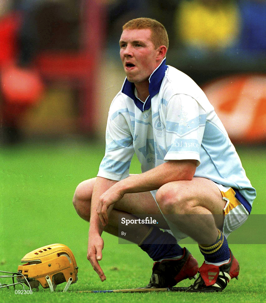 30 June 2002; A dejected Eamonn Corcoran, Tipperary, after the game. Waterford v Tipperary, Guinness Munster Hurling Final, Pairc Ui Chaoimh, Cork. Picture credit; Brendan Moran / SPORTSFILE