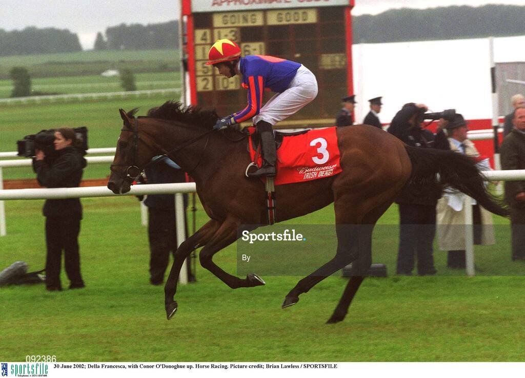 30 June 2002; Della Francesca, with Conor O'Donoghue up. Horse Racing. Picture credit; Brian Lawless / SPORTSFILE