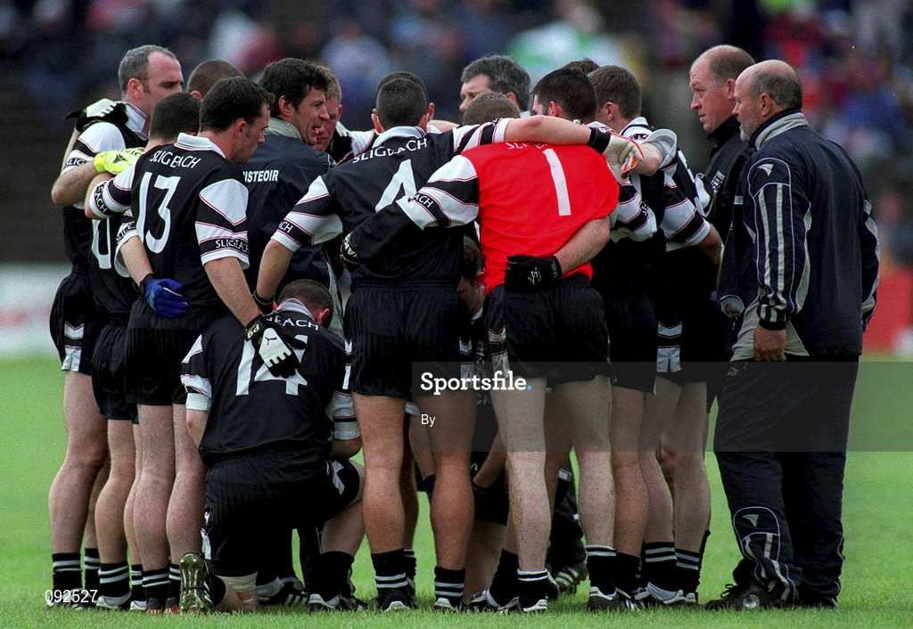 30 June 2002; The Sligo team pictured before the game, Galway v Sligo, Connacht Senior Football Championship Final, McHale Park, Castlebar, Mayo. Picture credit; David Maher / SPORTSFILE