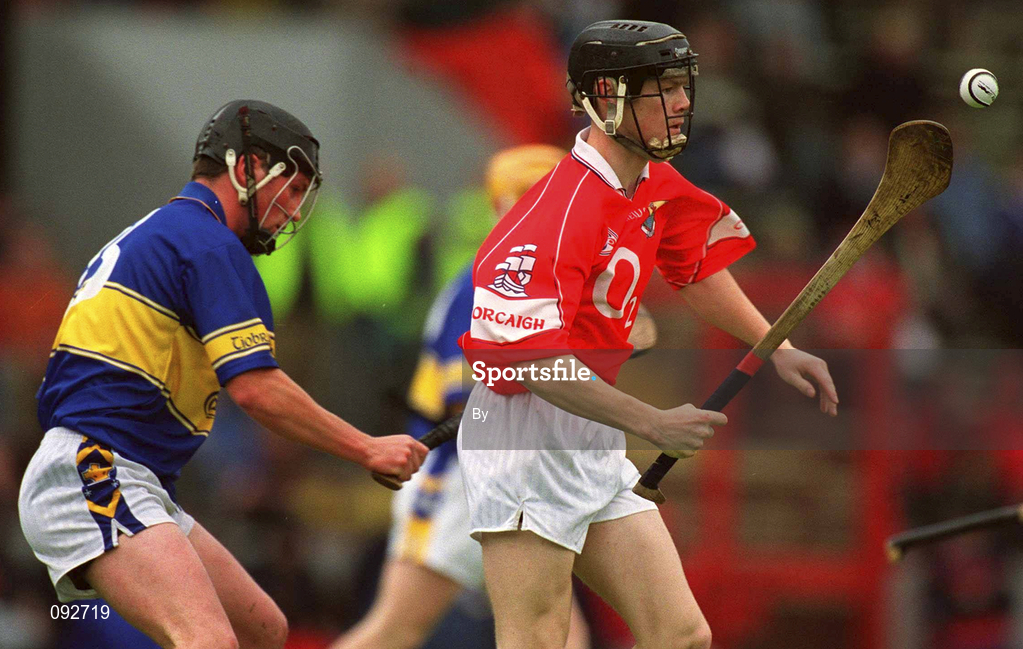 30 June 2002; P.J. Copse, Cork, in action against Tipperary. Tipperary v Cork, Munster Minor Hurling Final, Pairc Ui Chaoimh, Cork. Picture credit; Brendan Moran / SPORTSFILE
