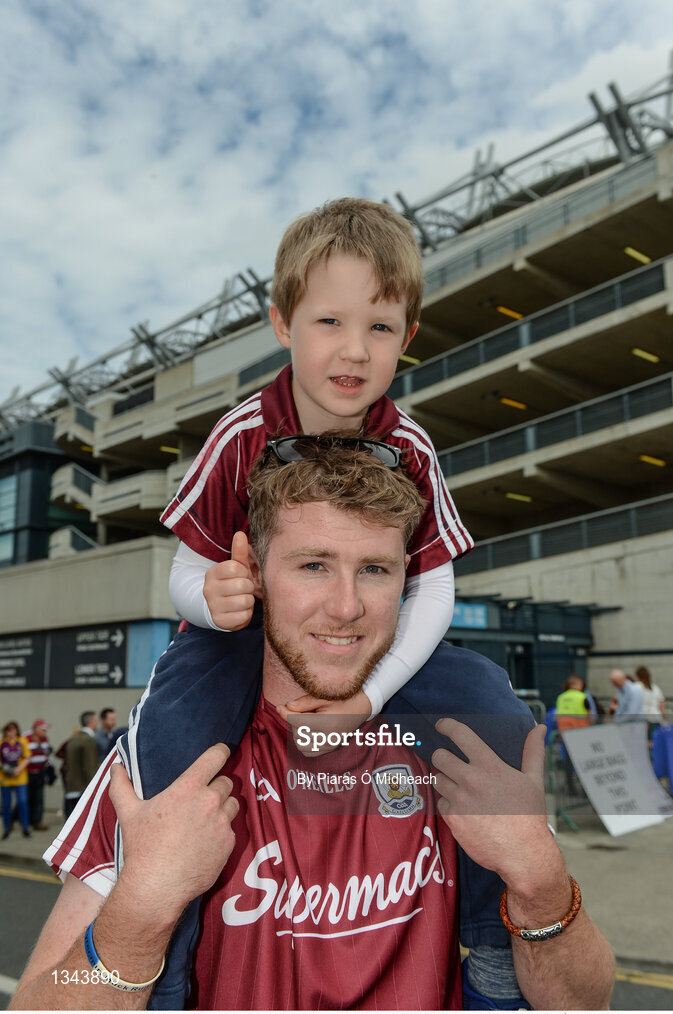 2 July 2017; Galway supporters Daniel and Aron Treacy ahead of the Leinster GAA Hurling Senior Championship Final match between Galway and Wexford at Croke Park in Dublin.  Photo by Piaras Ó Mídheach/Sportsfile