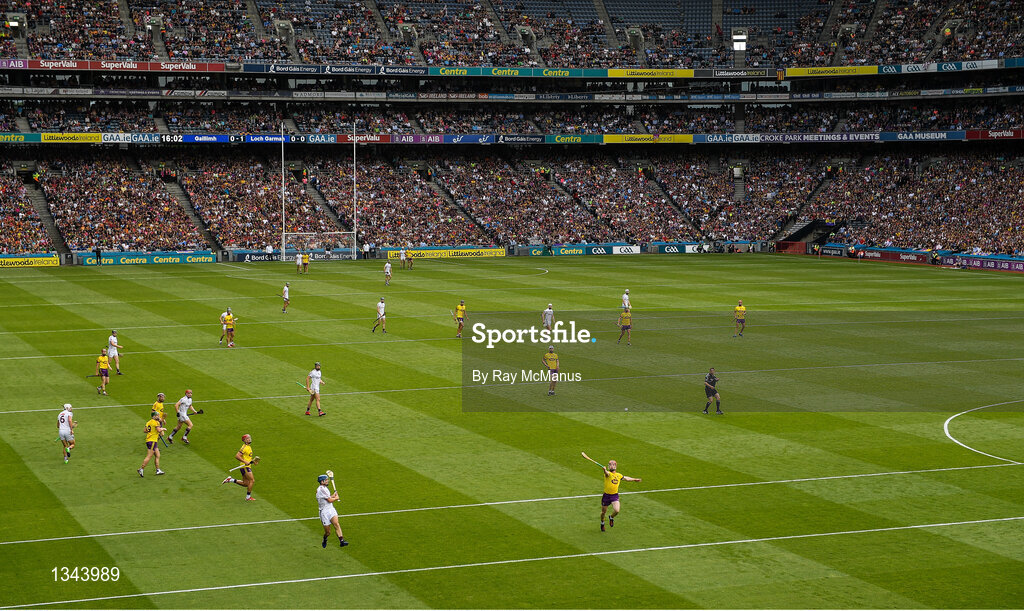 2 July 2017; A general view of the game during the opening minutes of the Leinster GAA Hurling Senior Championship Final match between Galway and Wexford at Croke Park in Dublin. Photo by Ray McManus/Sportsfile
